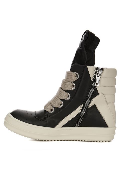 sneakers jumbolace geobasket uomo nere e latte RICK OWENS | RU02E1898 LCOW2911